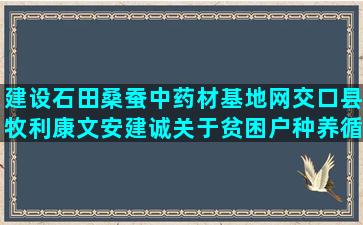 建设石田桑蚕中药材基地网交口县牧利康文安建诚关于贫困户种养循环 趟出生态奔康路